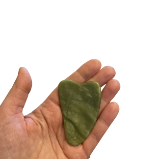 Gua Sha Giada Verde per Massaggio Viso Collo e Decolletè Pelle Bio