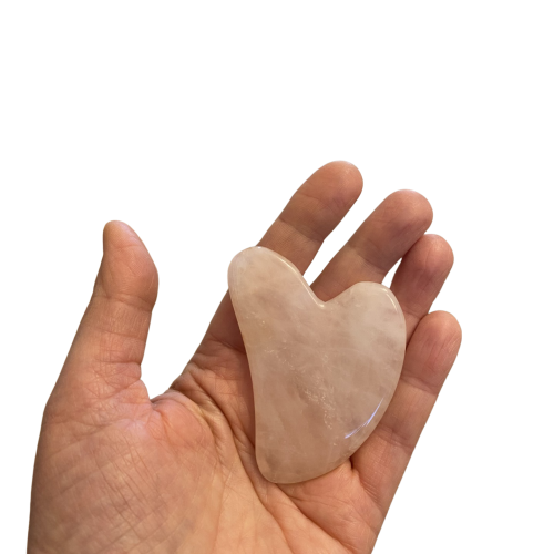 Gua Sha Quarzo Rosa per Massaggio al Viso Collo e Decolletè PelleBio