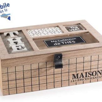 Scatola da Tè a 2 Scomparti Maison Les Epices d'Antan