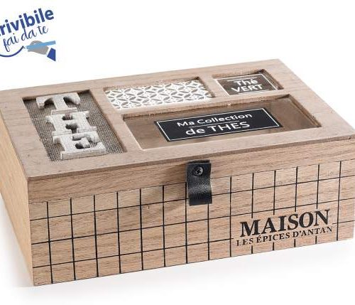 Scatola da Tè a 2 Scomparti Maison Les Epices d'Antan