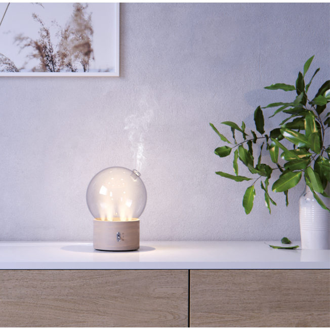 Diffusore Oli Essenziali Bulle Legno Vetro - immagine 2