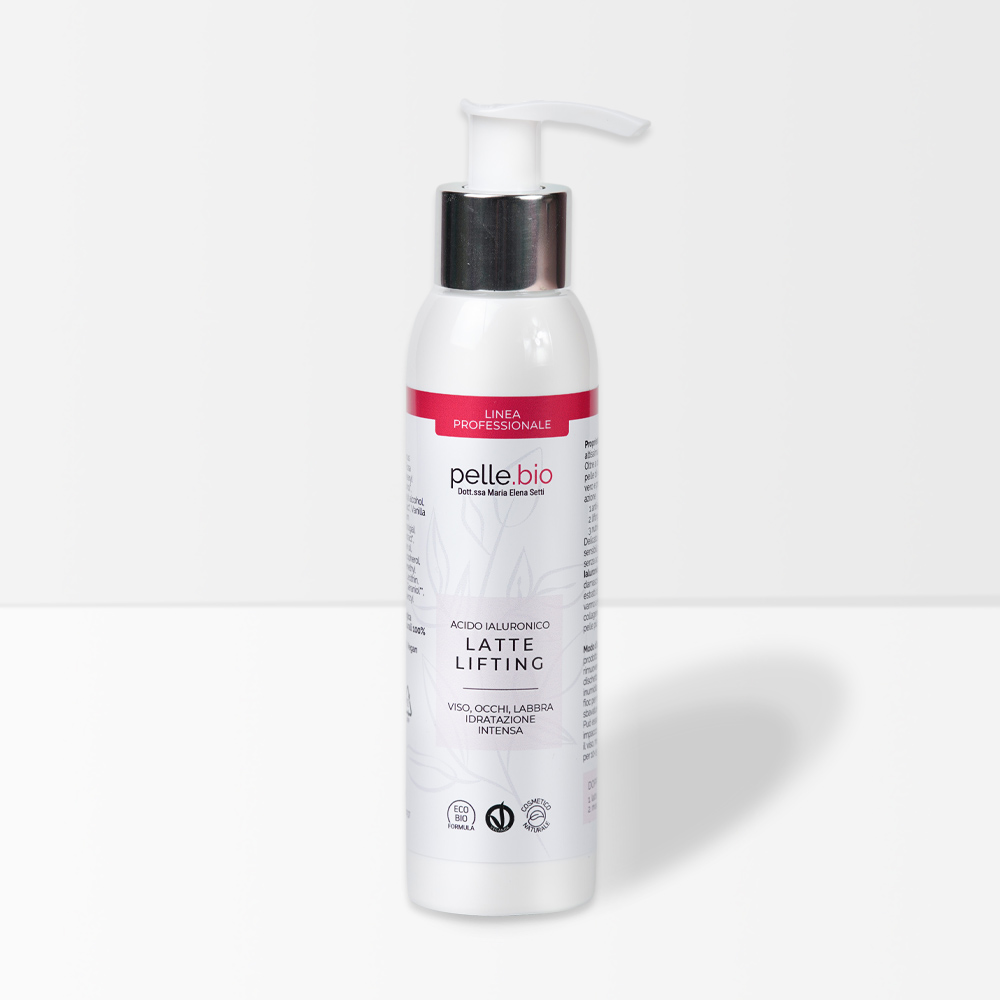 Acido Ialuronico Latte Detergente Lifting Viso Occhi Labbra 125 ml PelleBio