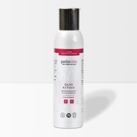 Olio Attivo Antiossidante Polifenoli Viso Corpo con Vitamine C E 125 ml PelleBio