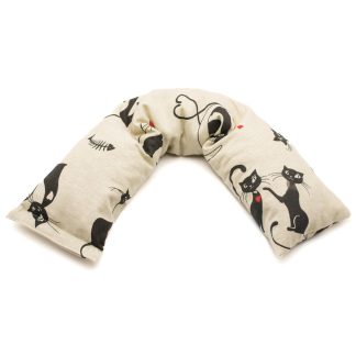 Cuscino a Fascia con Noccioli di Ciliegia Fantasia Gatti