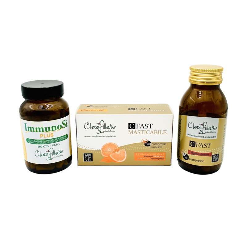 Pacchetto Clorofilla ImmunoSì Plus + C Fast compresse + C Fast masticabile