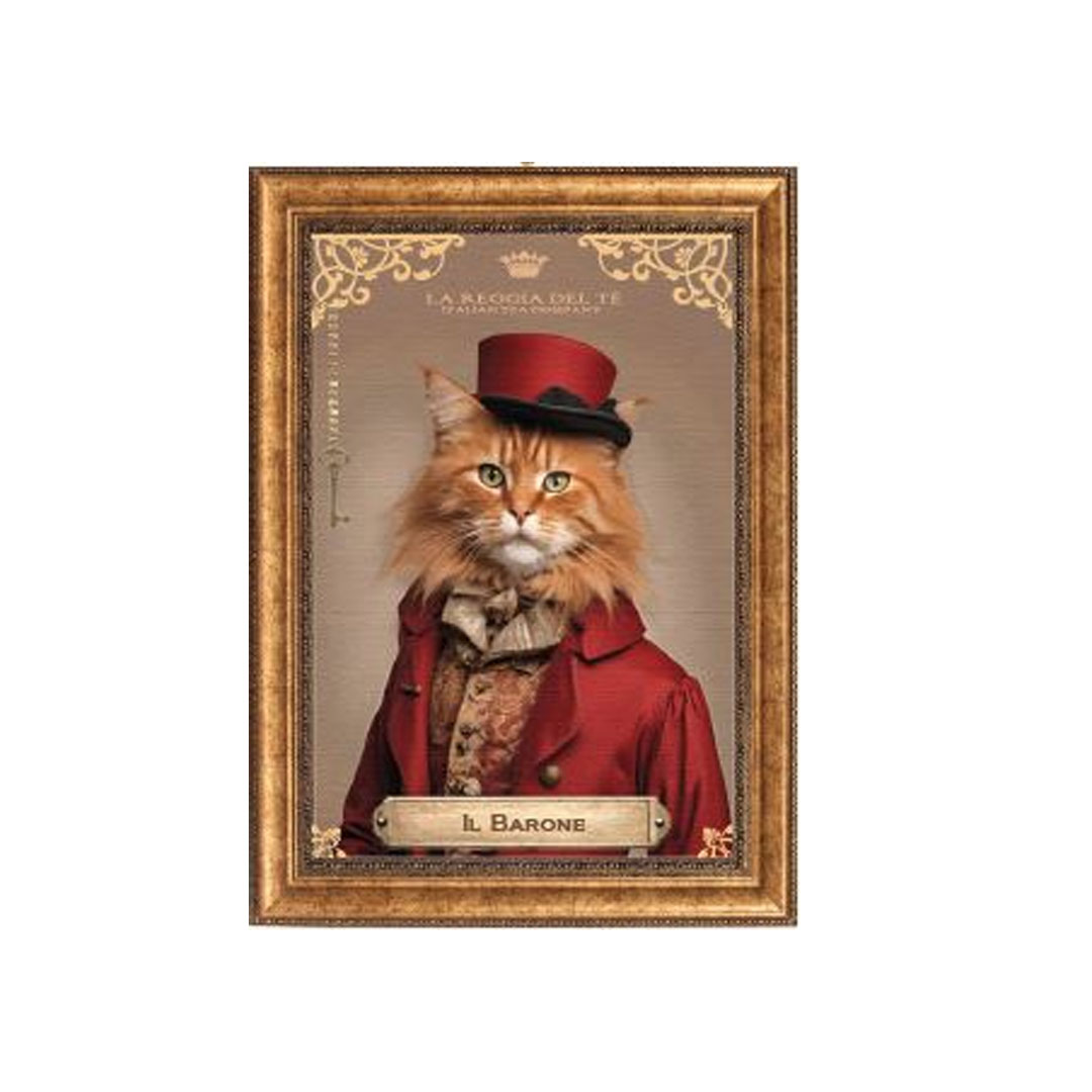 Gli AntenaTea Il Barone Tè in foglia 60 grammi con Dosatore in acciaio dorato e Cartiglio