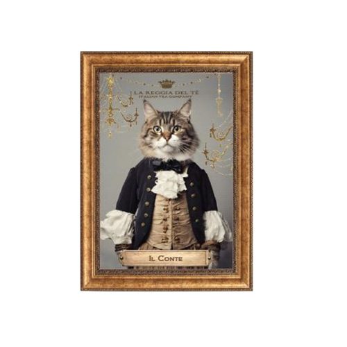 Gli AntenaTea Il Conte Tè in foglia 50 grammi con Dosatore in acciaio dorato e Cartiglio