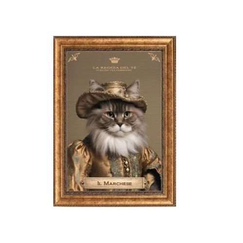 Gli AntenaTea Il Marchese Tè in foglia 50 grammi con Dosatore in acciaio dorato e Cartiglio