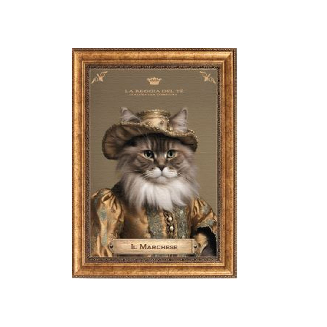 Gli AntenaTea Il Marchese Tè in foglia 50 grammi con Dosatore in acciaio dorato e Cartiglio