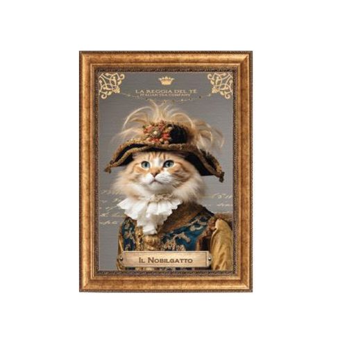 Gli AntenaTea Il Nobilgatto Tè in foglia 60 grammi con Dosatore in acciaio dorato e Cartiglio