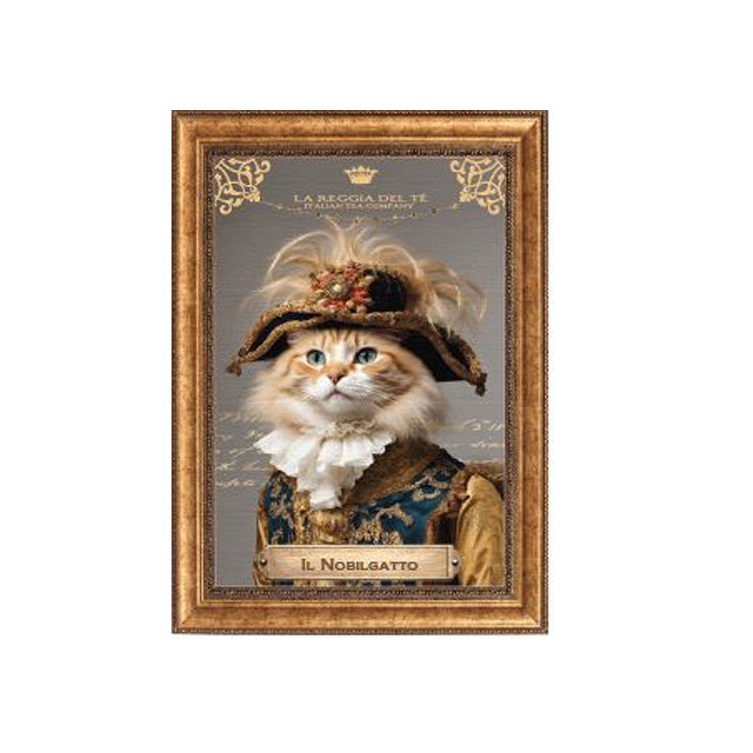 Gli AntenaTea Il Nobilgatto Tè in foglia 60 grammi con Dosatore in acciaio dorato e Cartiglio