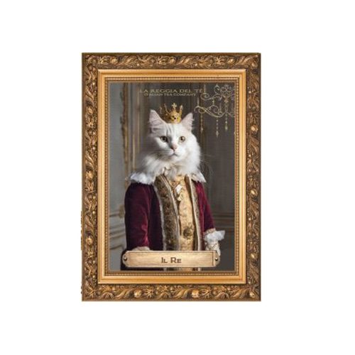 Gli AntenaTea Il Re Tè in foglia 50 grammi con Dosatore in acciaio dorato e Cartiglio