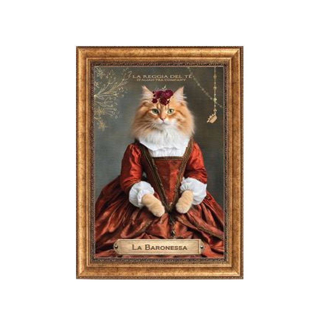 Gli AntenaTea La Baronessa Tè in foglia 60 grammi con Dosatore in acciaio dorato e Cartiglio