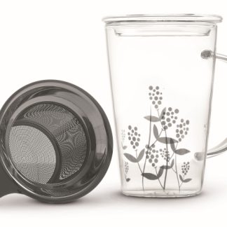Tisaniera Vetro da 420 ml con Filtro in Acciaio Herbal Harmony