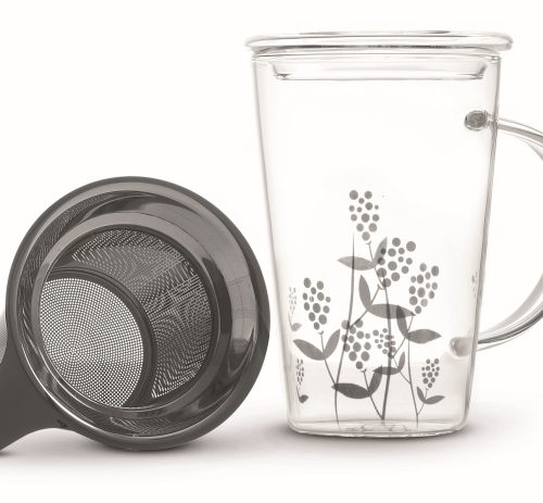 Tisaniera Vetro da 420 ml con Filtro in Acciaio Herbal Harmony