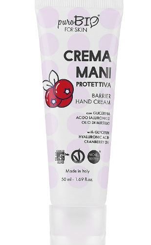 Crema Mani Protettiva con Glicerina, Acido Ialuronico e Olio di Mirtillo 50 ml