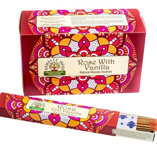 Incenso Namastè India Rosa e Vaniglia 12 bastoncini