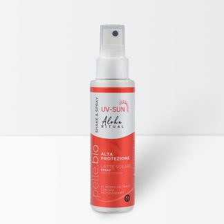 UV SUN Aloha Ritual Latte Solare Spray SPF 30 Alta Protezione Viso e Corpo 100 ml Pelle Bio