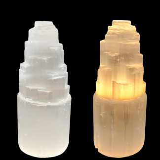 Lampada Selenite altezza cm.20 con scatola
