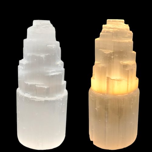 Lampada Selenite altezza cm.20 con scatola
