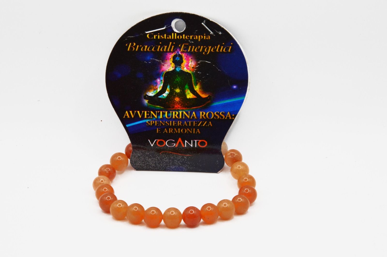 Bracciale Energetico Avventurina Rossa mm.8