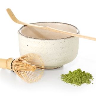 Matcha Set Regalo Tazza Ceramica, Frullino e Cucchiaio bamboo