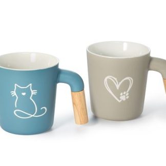 Tazza Gatto Manico Legno