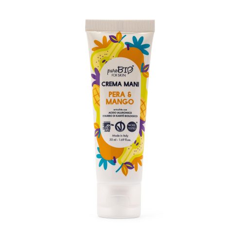 Crema Mani Pera e Mango con Acido Ialuronico e Burro di Karitè 50 ml