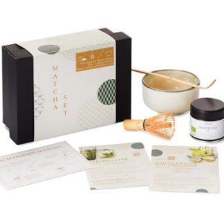 Matcha Set Regalo con Tè Cerimoniale, Tazza Ceramica, Frullino e Cucchiaio bamboo